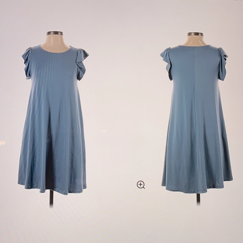 Swing Dress With Ruffle Sleeves